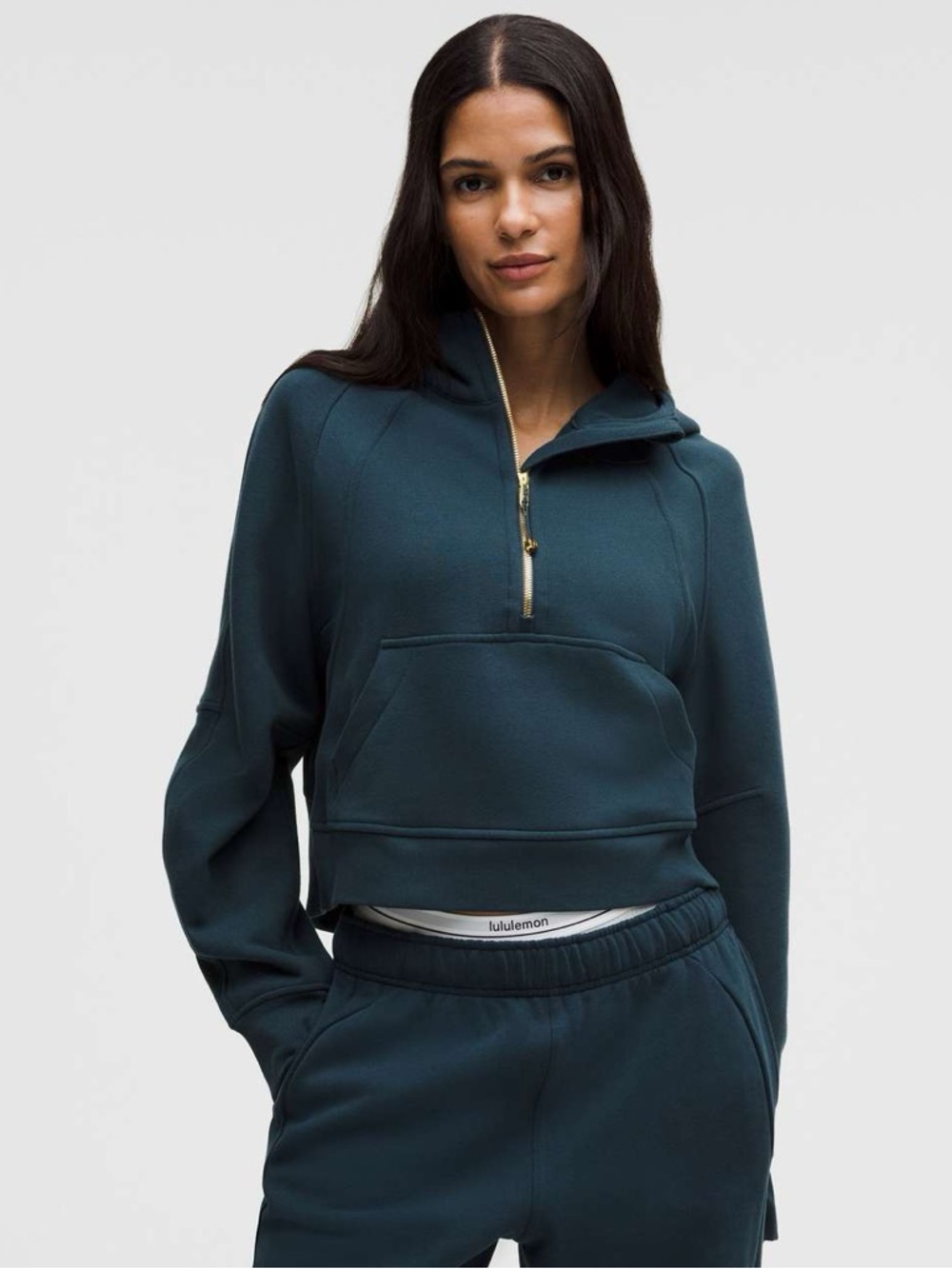 NWT Lululemon Scuba‎ Oversized Half-Zip Hoodie Indochine Blue / Gold Size M/L